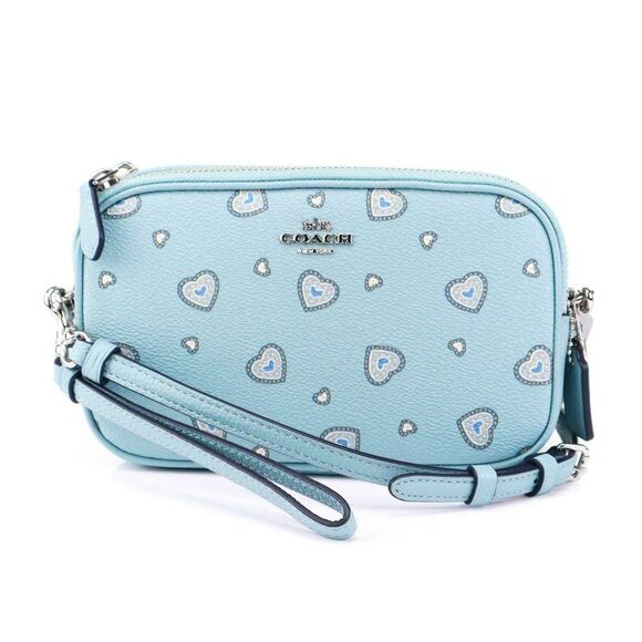 Coach Handbags - NWT Coach Western Hearts Double Zip Camera Bag Light Aqua